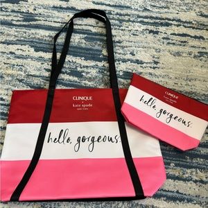 Kate Spade & Clinique Tote and Cosmetics Bag, NWOT